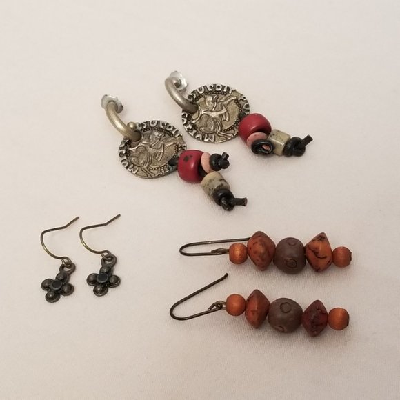 (3) Pair of Beaded Dangle Drop Bohemian Style Earrings for Pierced Ears - Picture 11 of 11